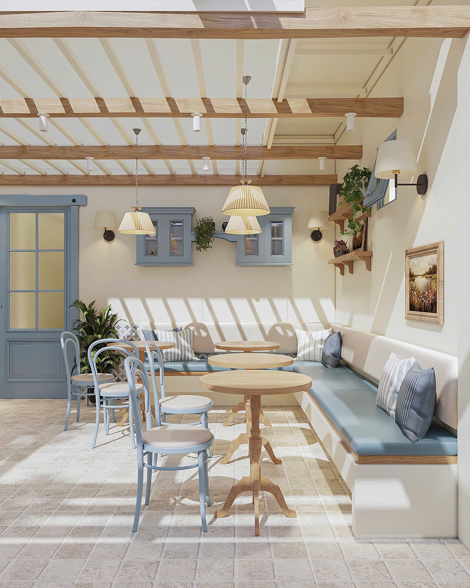 Phối cảnh bếp chung tầng G tại Loany Home